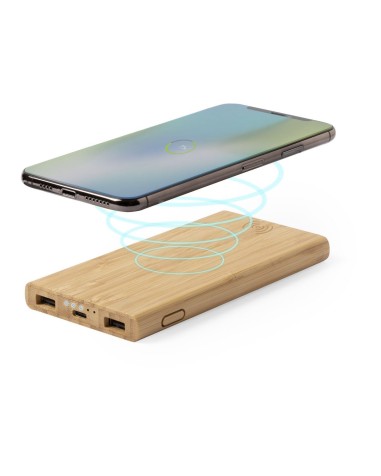 Batería cargador Inalámbrico de bambú... Batería cargador Inalámbrico de bambú...