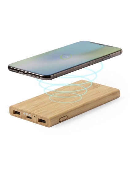 Bateria carregador Sense fil de bambú 6000mAh - Kalery