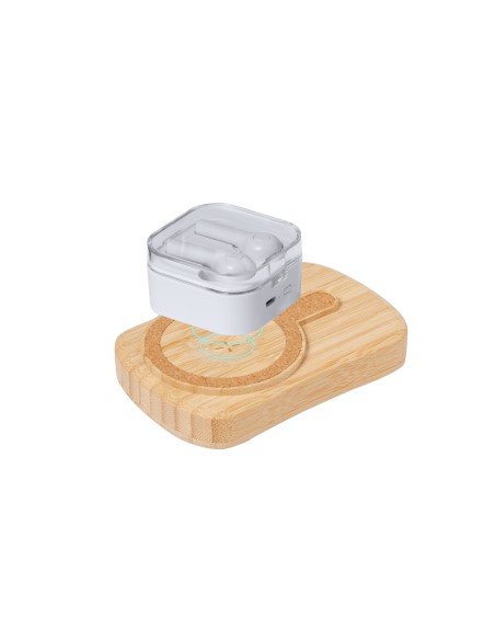 Batterie 5000mAh avec chargeur solaire sans fil en bambou - Gustaf