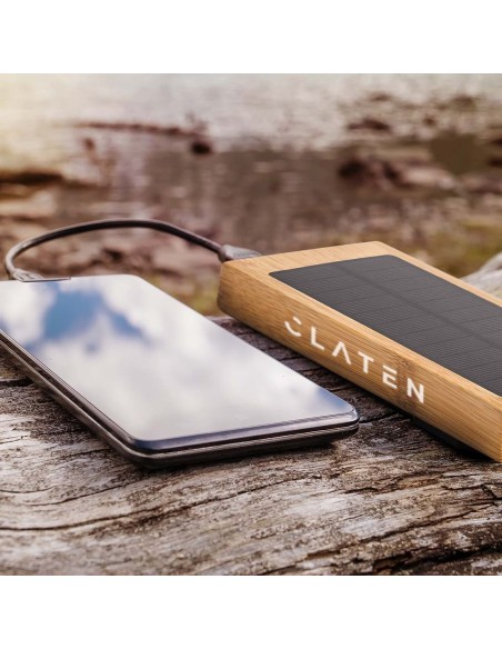 Batterie bambou 10000mAh et recharge Solaire - Diuk