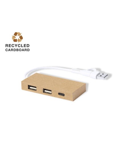 Port USB (1 Port Tipus C, 2 Ports USB 2.0) cartó reciclat - Hasgar