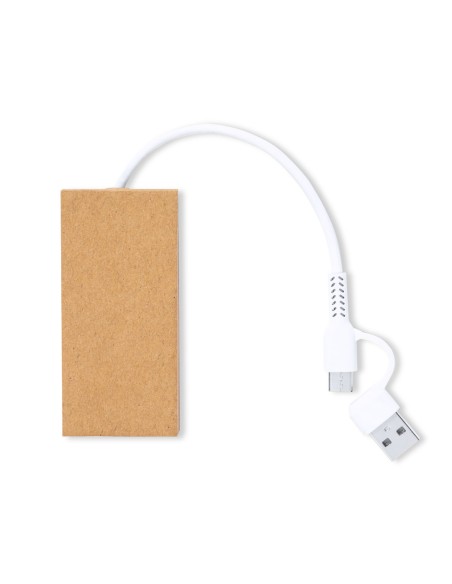 Puerto USB (1 Puerto Tipo C, 2 Puertos USB 2.0) cartón reciclado - Hasgar