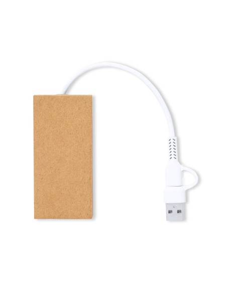 Port USB (1 Port Tipus C, 2 Ports USB 2.0) cartó reciclat - Hasgar