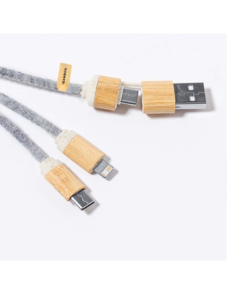 Cable Cargador multisalida (Tipo C, Lightning y Micro USB) - Braxton