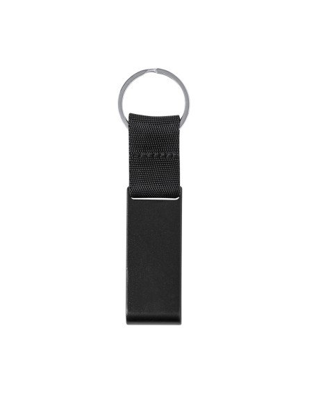 Recycled aluminum keychain with mobile phone holder function - Fique
