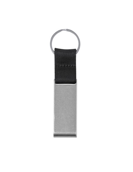 Recycled aluminum keychain with mobile phone holder function - Fique