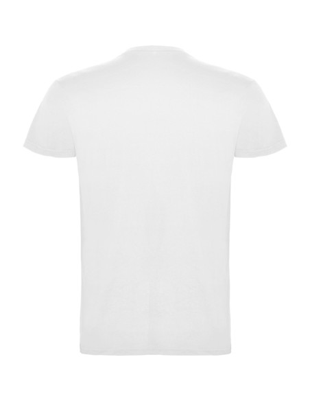 back view of customizable white beagle cotton t-shirt