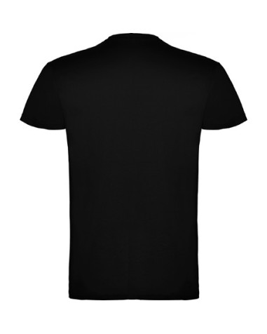 Vue arrière d'un t-shirt beagle en coton noir à manches courtes personnalisable