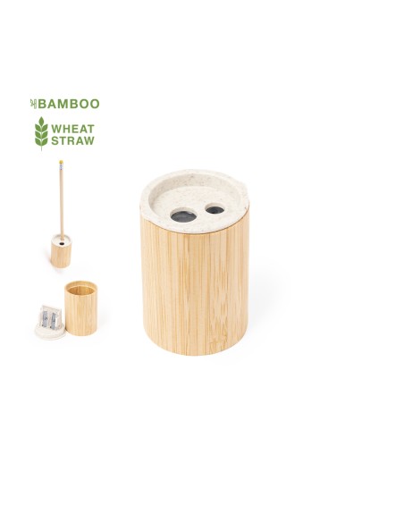 Taille-crayon en bambou et ABS avec canne de blé - Dilaver