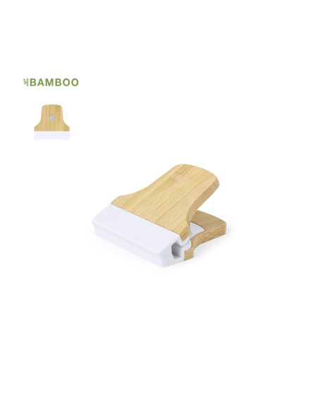 Pinza porta notas de bambú con imán nevera - Sediax