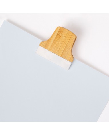 Bamboo memo clip with fridge magnet -... Bamboo memo clip with fridge magnet -...