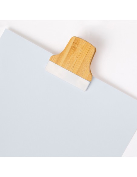 Bamboo memo clip with fridge magnet - Sediax