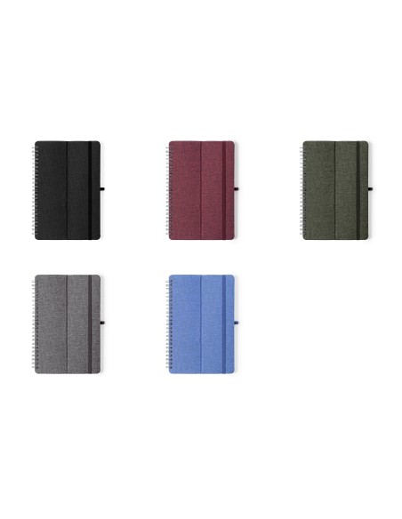 A5 Notebook with RPET Covers (70 lined holes) with Tablet Holder - Maisux