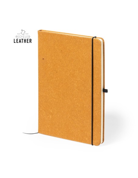 Bloc-notes A5 avec couvertures en cuir recyclé et 100 feuilles lignées - Tefan