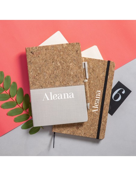 A5 Notepad with cork covers and 80 plain sheets - Hartil