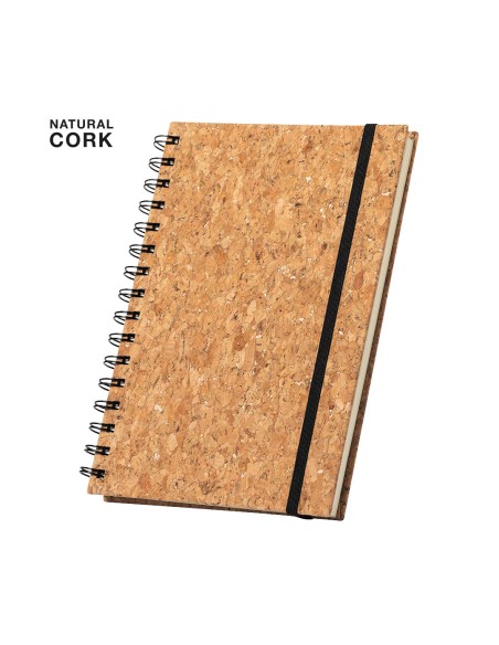 Libreta A5 con tapas de corcho y 100 hoyas a rayas - Xiankal