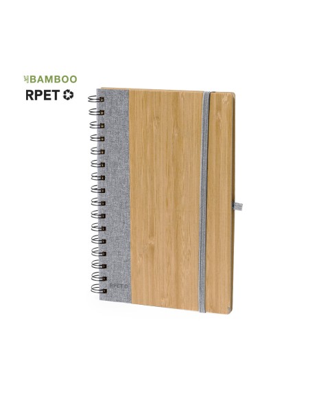 Carnet A5 avec couvertures en bambou et 80 feuilles lisses recyclées - Gasmon