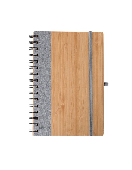 Carnet A5 avec couvertures en bambou et 80 feuilles lisses recyclées - Gasmon