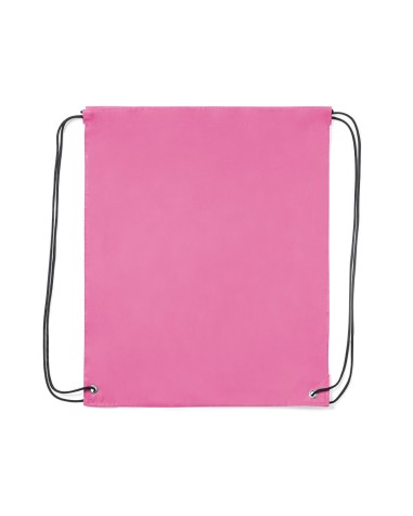 Mochila cuerdas de poliéster personalizable de color rosa