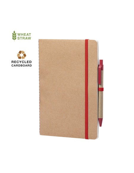 Carnet A5 avec stylo en carton recyclé et 60 feuilles unies - Esteka