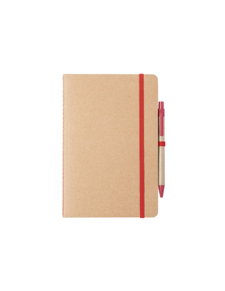 Carnet A5 avec stylo en carton recyclé et 60 feuilles unies - Esteka
