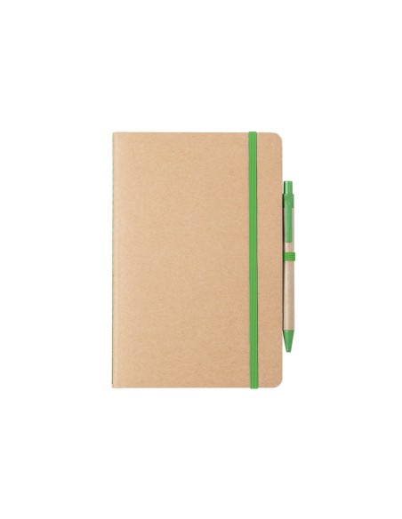 Carnet A5 avec stylo en carton recyclé et 60 feuilles unies - Esteka