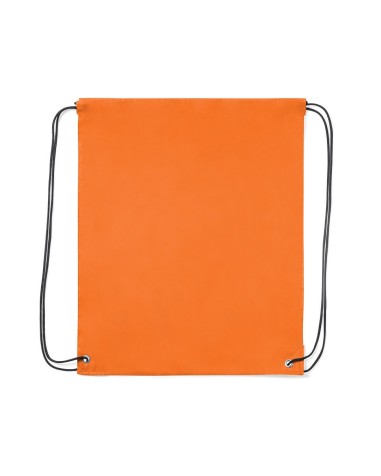Mochila cuerdas tipo saco hecha de poliéster personalizable de color naranja