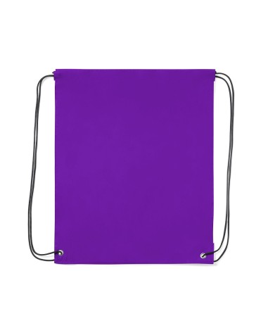 Sac à dos personnalisable en polyester violet avec cordon de serrage