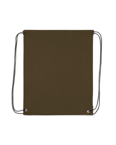 Sac à dos personnalisable en polyester marron avec cordon de serrage