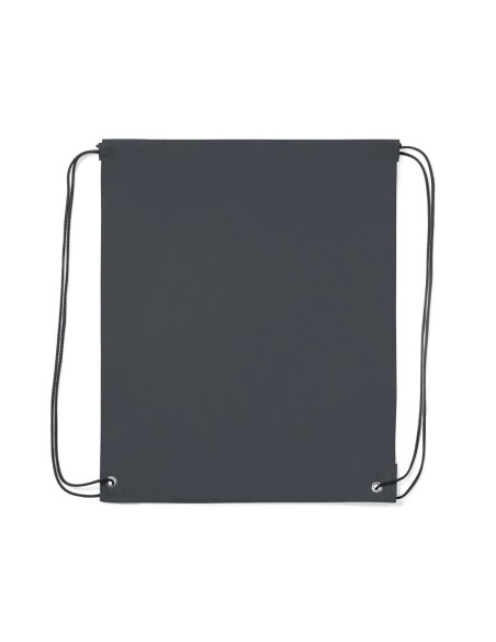 Customizable navy blue polyester drawstring backpack