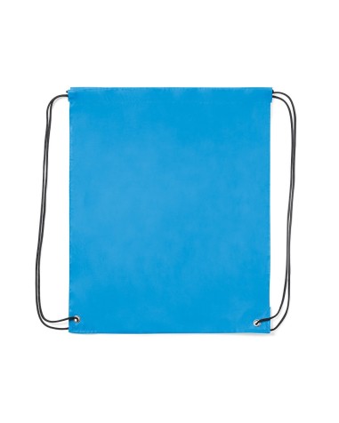 Motxilla cordes tipus sac feta de polièster personalitzable de color blau clar