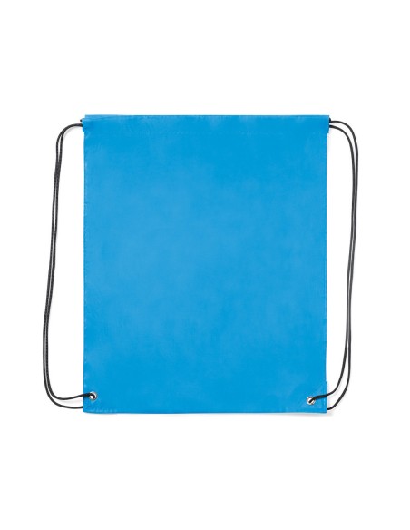 Sac à dos personnalisable en polyester bleu clair avec cordon de serrage