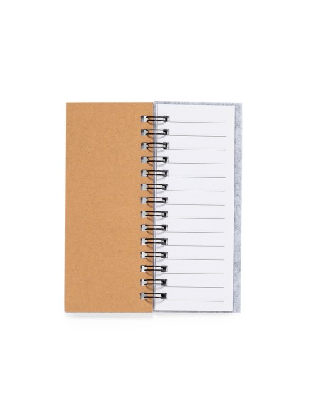 Bloc-notes couverture feutre RPET, avec 30 feuilles et notes autocollantes - Aurat