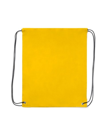 Customizable yellow polyester drawstring backpack