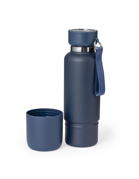 Thermal stainless steel bottle 550ml with glass - Flautrok