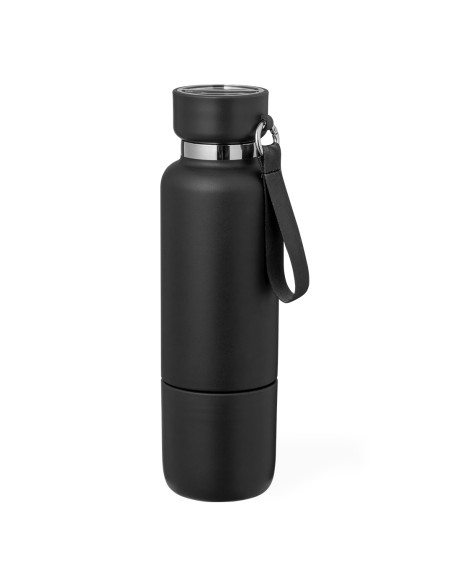 Thermal stainless steel bottle 550ml with glass - Flautrok
