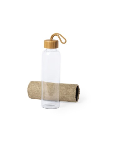 Glass bottle with polyester cover and... Glass bottle with polyester cover and...