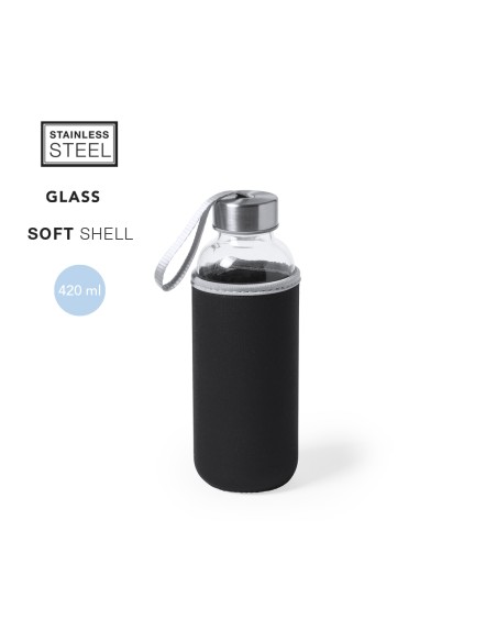 Bidó de Cristall amb funda neoprè 420ml - Dokath