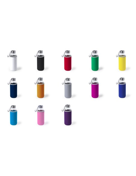 Glass bottle with neoprene cover 420ml - Dokath