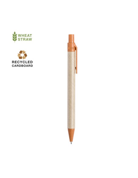 Recycled cardboard pen with wheat straw and ABS details - Desok