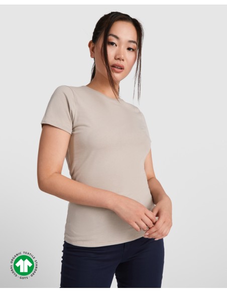 Camiseta MUJER de algodón orgánico 160 g/m²  Costuras laterales  - GOLDEN WOMAN ROLY