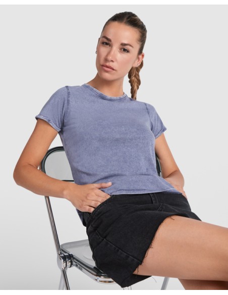 Women's T-shirt with jeans effect, 100% combed cotton, 160g/m² - Husky Woman Roly