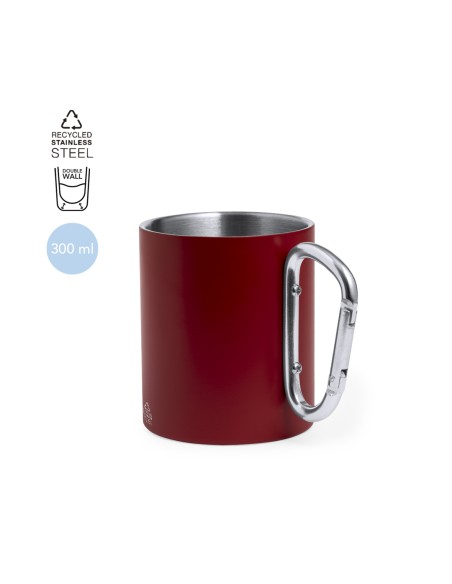 Tasse en acier inoxydable. recyclé, 300ml avec poignée mousqueton - Lecrer