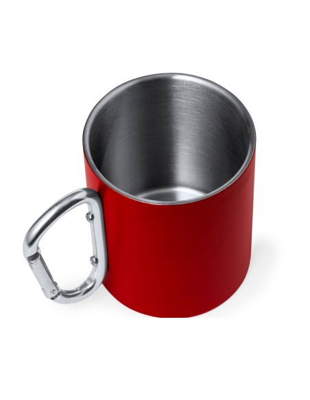 Taza de Acero Inox. reciclado, 300ml con asa mosquetón - Lecrer