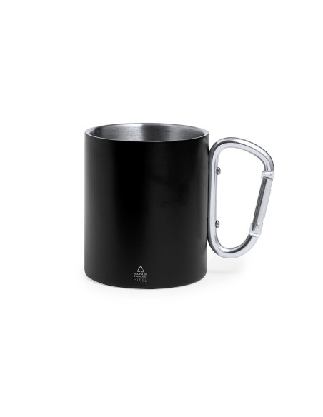 Tassa d'acer Inox. reciclat, 300ml amb nansa mosquetó - Lecrer