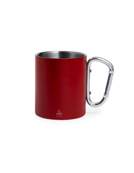Taza de Acero Inox. reciclado, 300ml con asa mosquetón - Lecrer