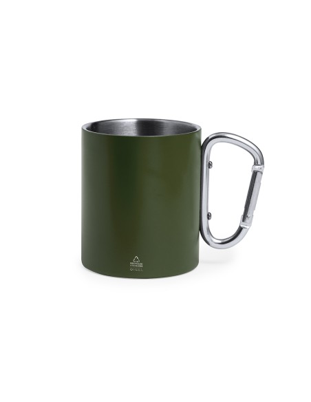 Tassa d'acer Inox. reciclat, 300ml amb nansa mosquetó - Lecrer