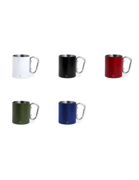 Taza de Acero Inox. reciclado, 300ml con asa mosquetón - Lecrer