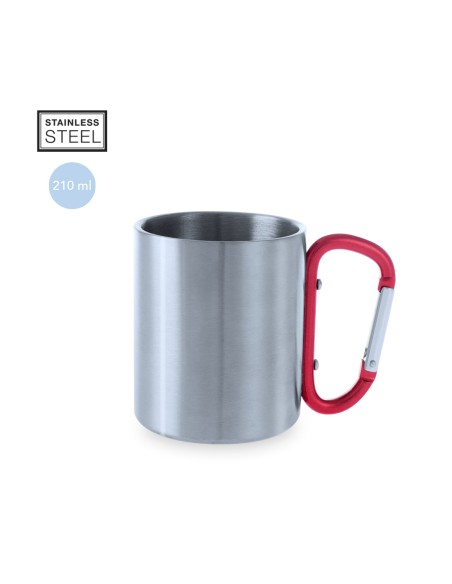 Mug en acier inoxydable 220 ml avec poignée mousqueton - Bastic
