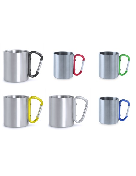 Mug en acier inoxydable 220 ml avec poignée mousqueton - Bastic